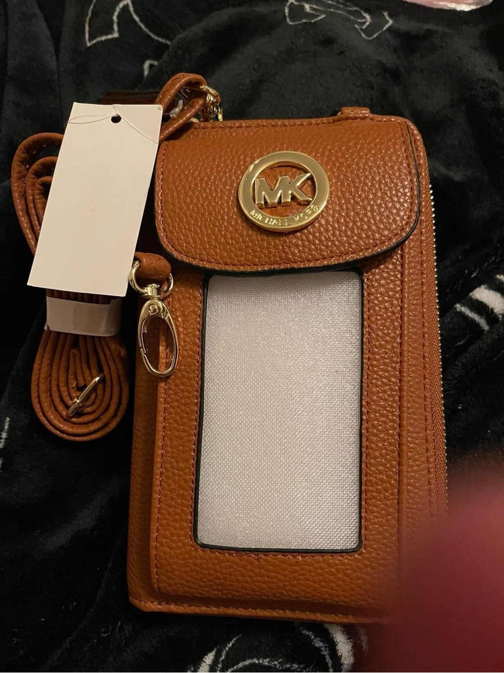 Michael Kors Mustard Pebbled Leather Crossbody Phone Wallet - Picture 2 of 2